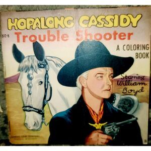 Hopalong Cassidy "Trouble Shooter" 1950's Coloring Read-Along Vintage‎ Book